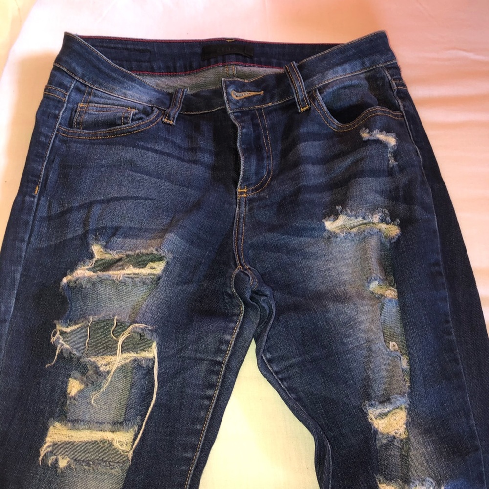 dark ripped jeans